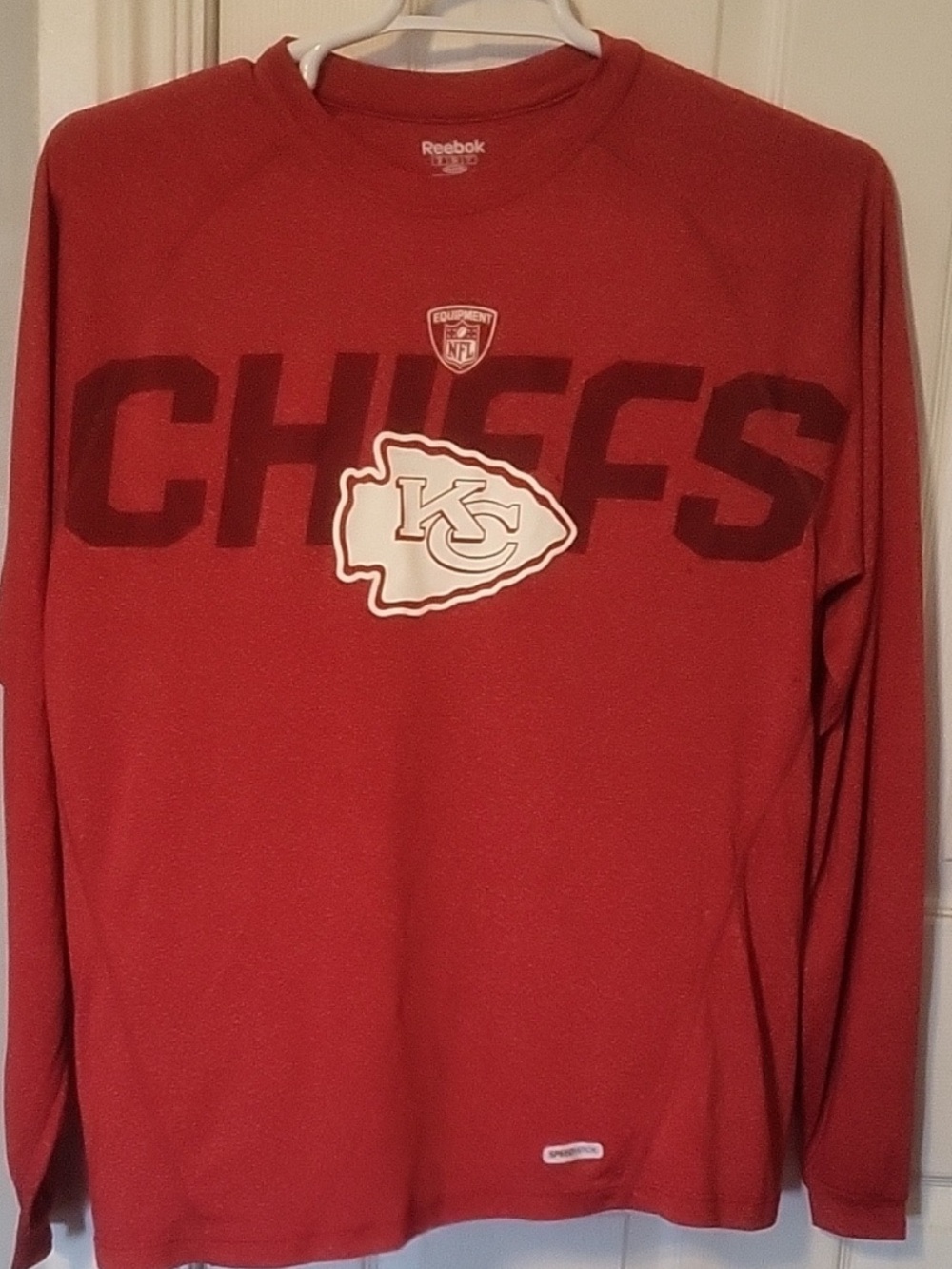 Reebok Red Kansas City Chiefs Long-Sleeve Shirt